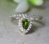 Dazzling Leaf-Shaped Peridot Ring