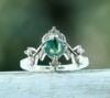 Nature-Inspired Moss Agate Leaf Ring