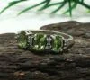 Regal 3-Stone Peridot Ring